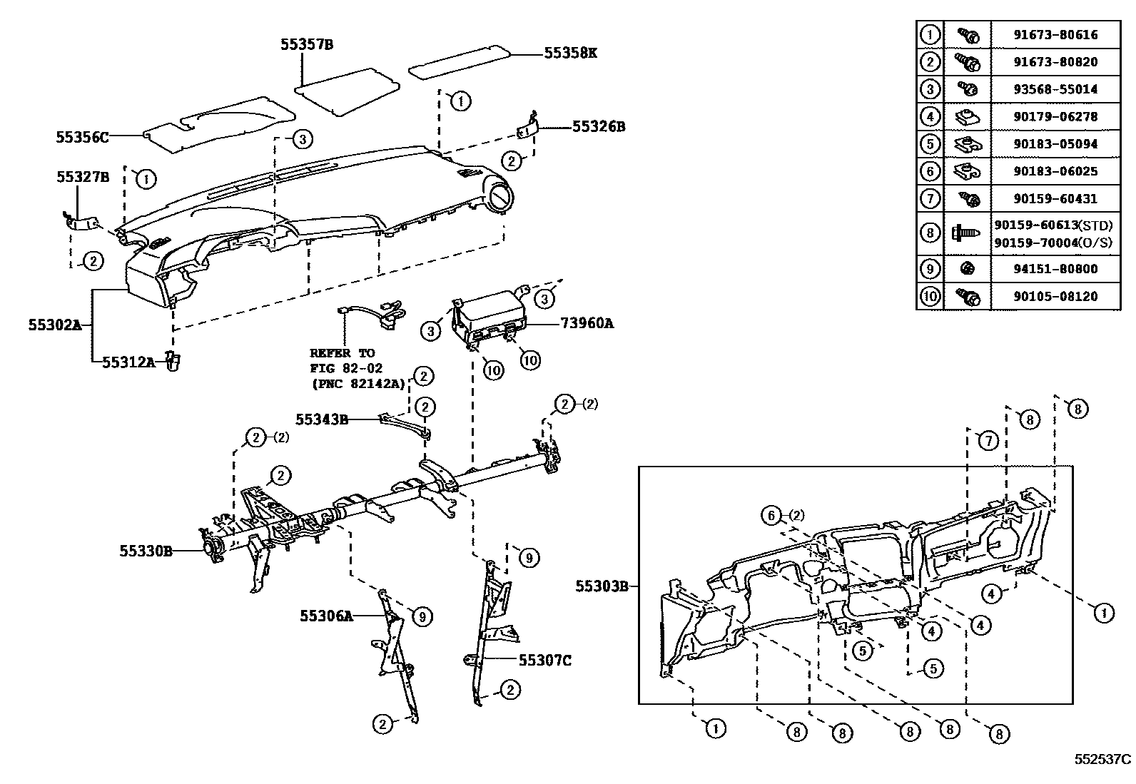 5501 — INSTRUMENT PANEL & GLOVE COMPARTMENT