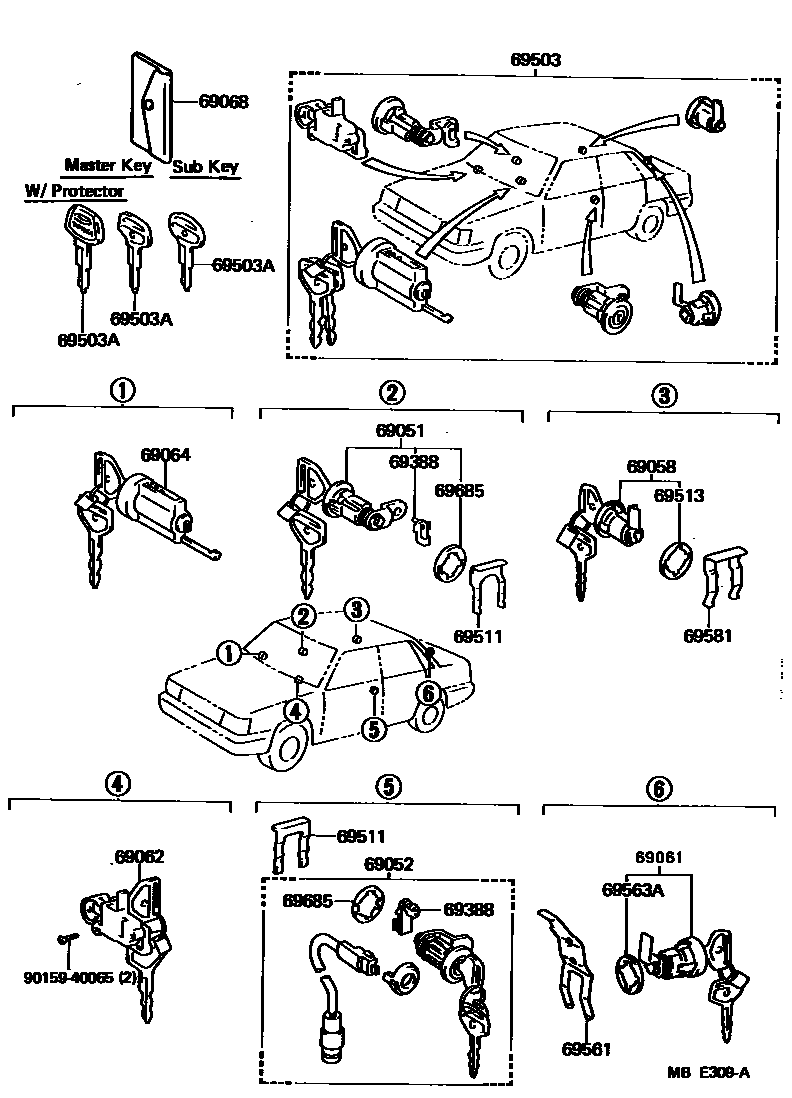 6712 — LOCK CYLINDER SET