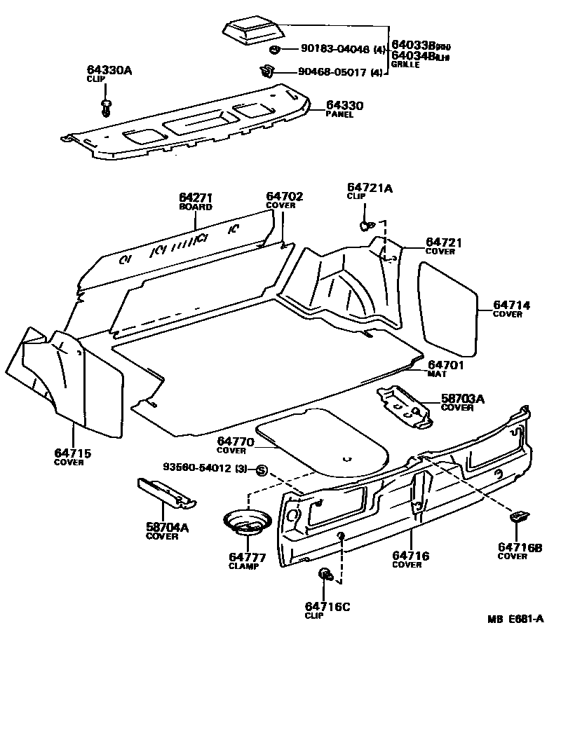 6403 — PACKAGE TRAY PANEL & LUGGAGE COMPARTMENT MAT