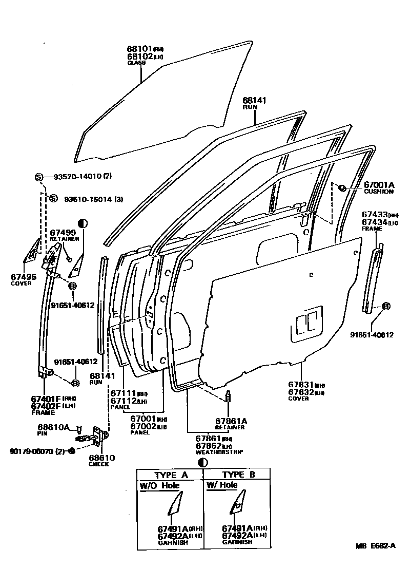 6701 — FRONT DOOR PANEL & GLASS