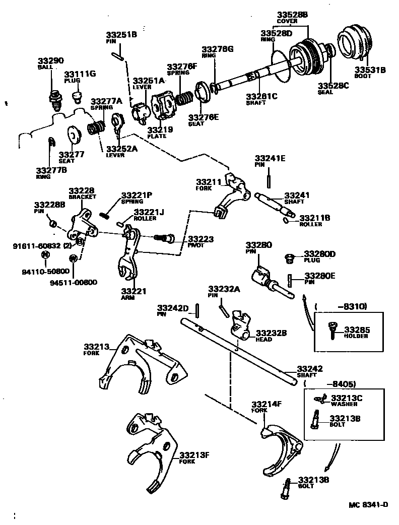 3307 — GEAR SHIFT FORK & LEVER SHAFT (MTM)