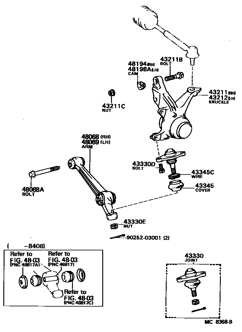 4802 — FRONT AXLE ARM & STEERING KNUCKLE