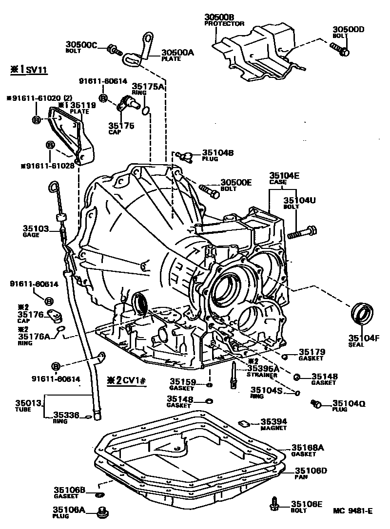 3503 — TRANSMISSION CASE & OIL PAN (ATM)