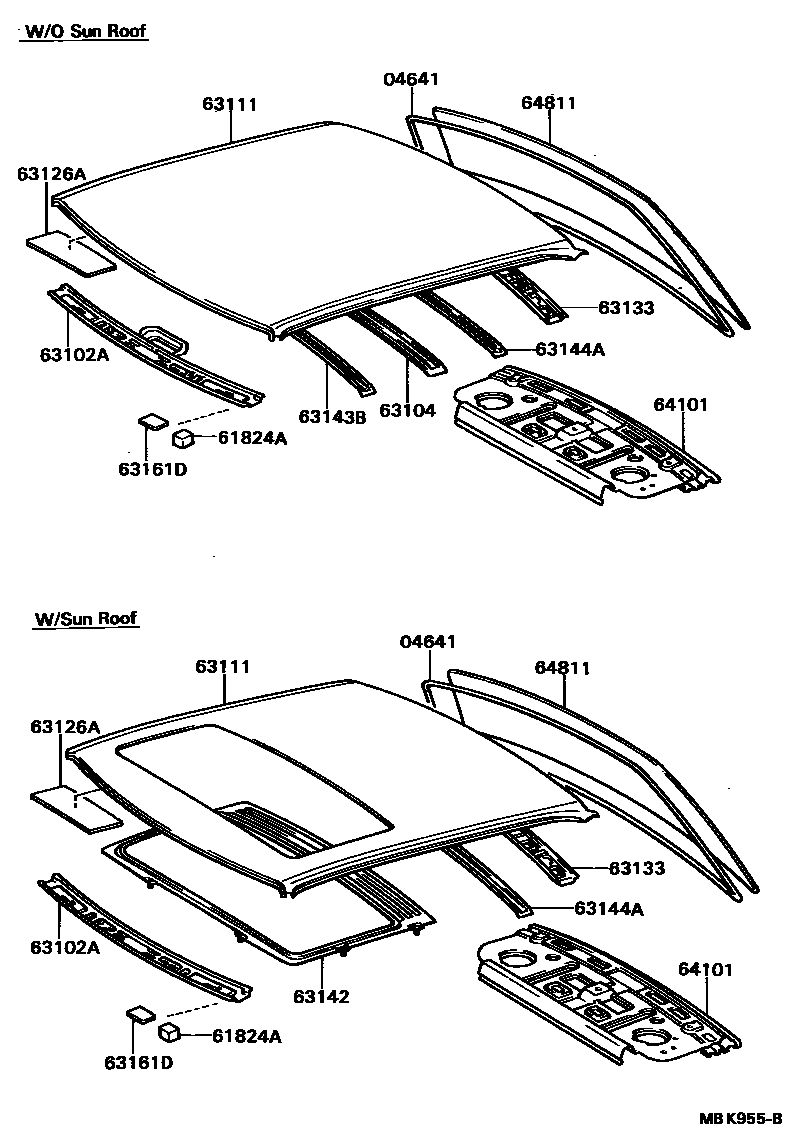 6104 — ROOF PANEL & BACK WINDOW GLASS