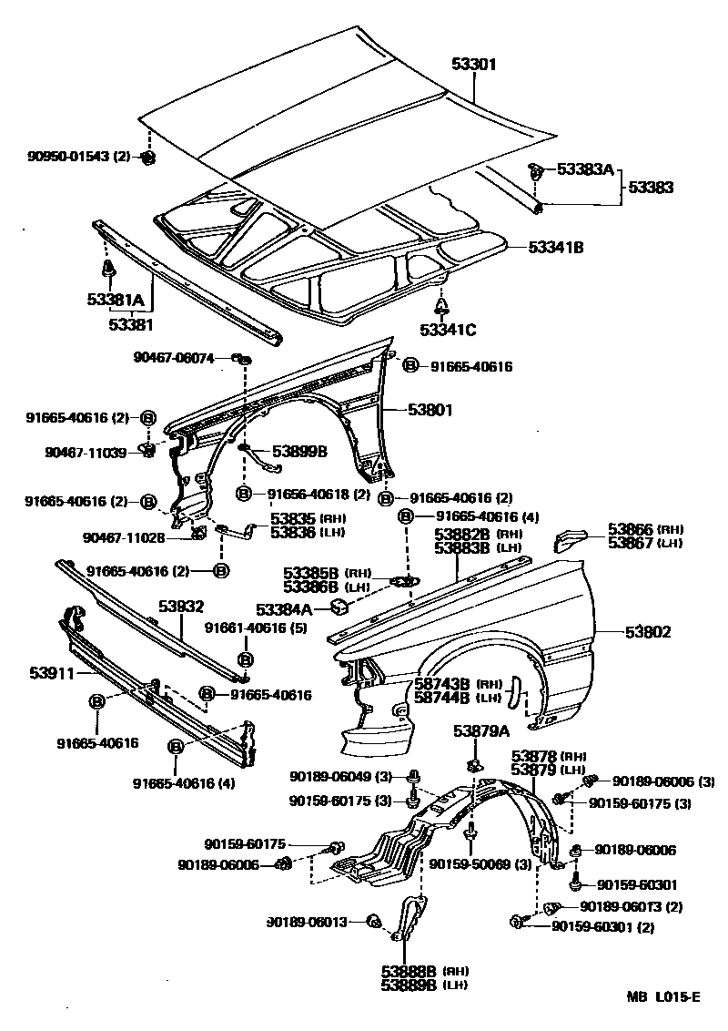 5302 — HOOD & FRONT FENDER