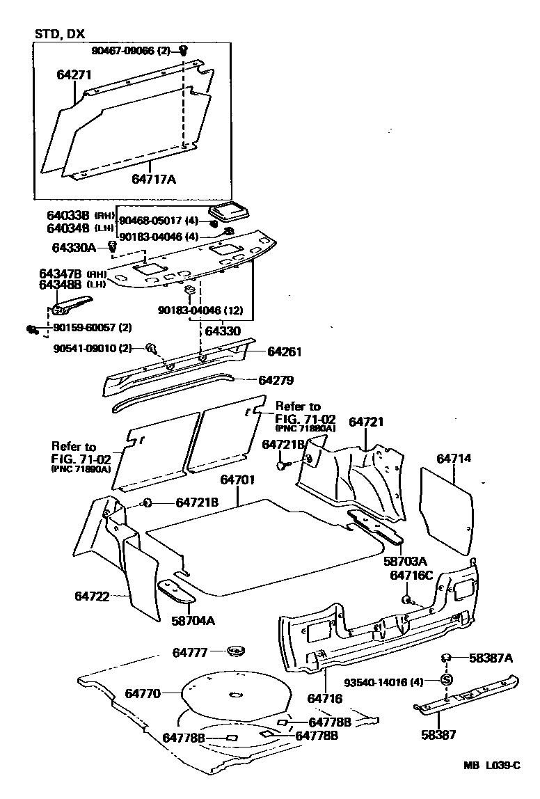 6403 — PACKAGE TRAY PANEL & LUGGAGE COMPARTMENT MAT