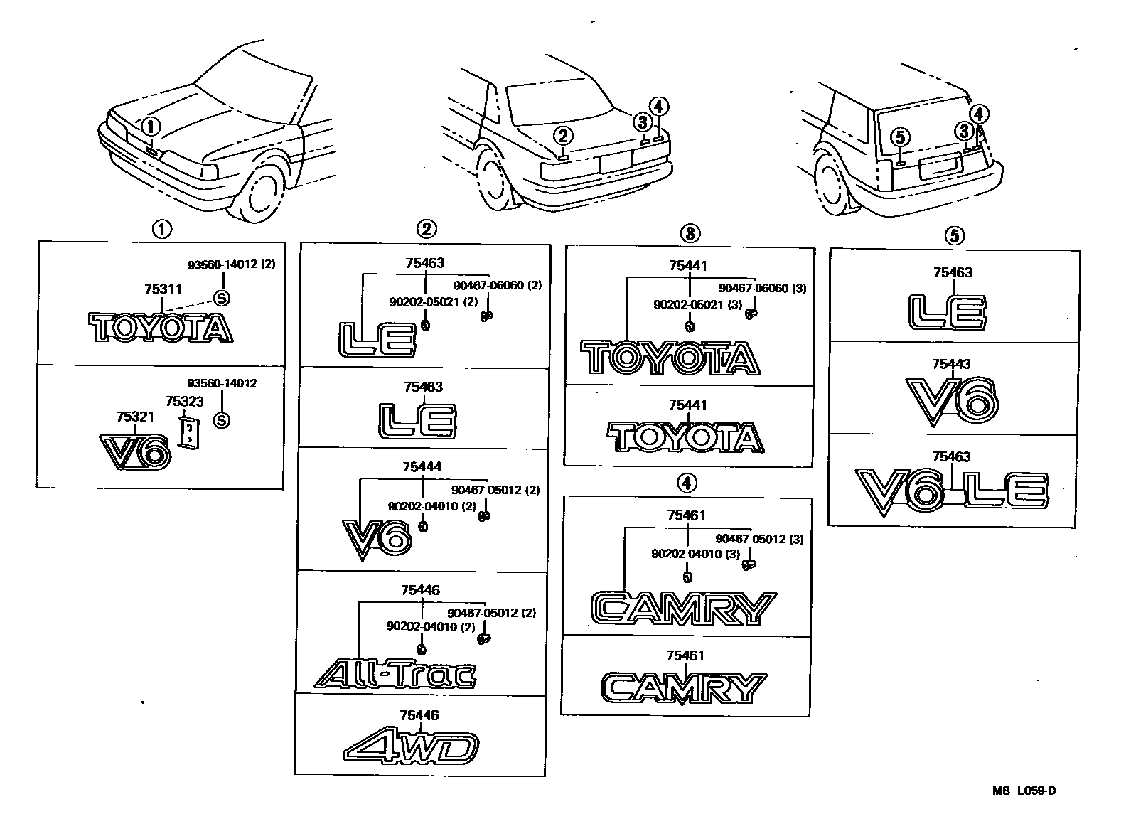 7501 — EMBLEM & NAME PLATE (EXTERIOR & INTERIOR)
