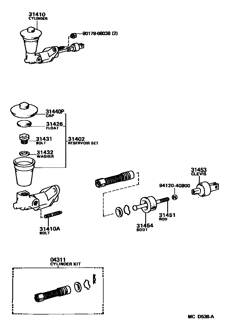 3103 — CLUTCH MASTER CYLINDER