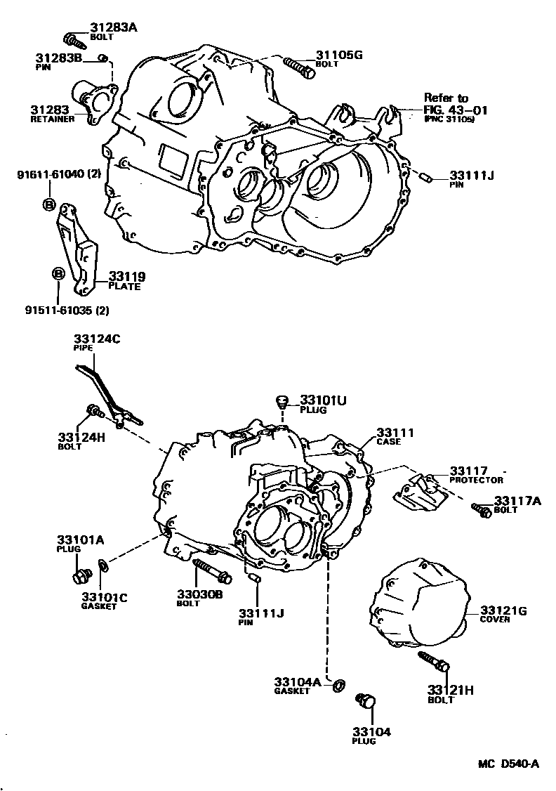 3302 — CLUTCH HOUSING & TRANSMISSION CASE (MTM)