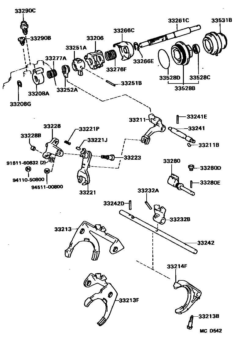 3307 — GEAR SHIFT FORK & LEVER SHAFT (MTM)
