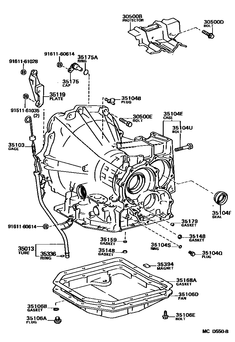 3503 — TRANSMISSION CASE & OIL PAN (ATM)