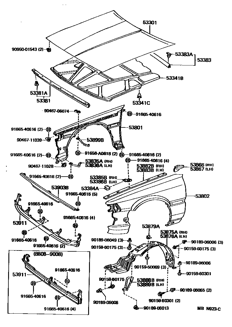 5302 — HOOD & FRONT FENDER