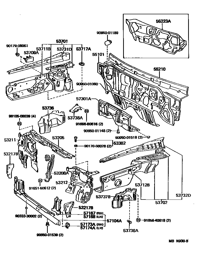 5304 — FRONT FENDER APRON & DASH PANEL