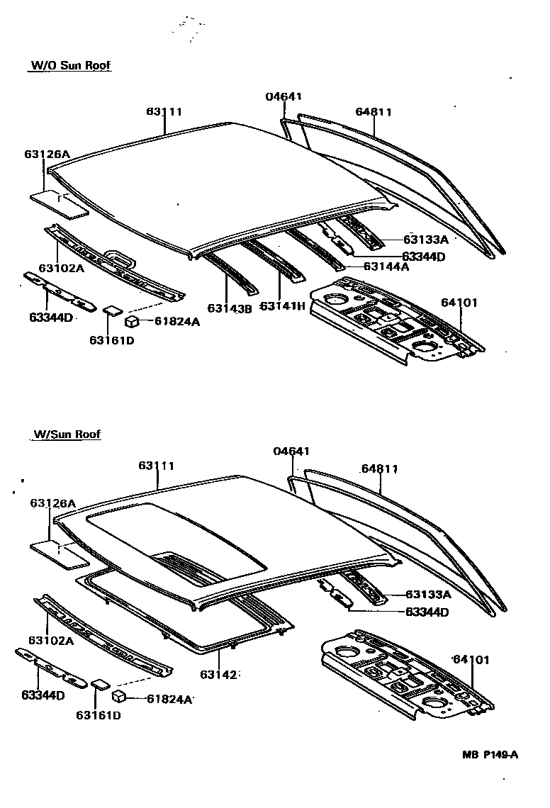 6104 — ROOF PANEL & BACK WINDOW GLASS