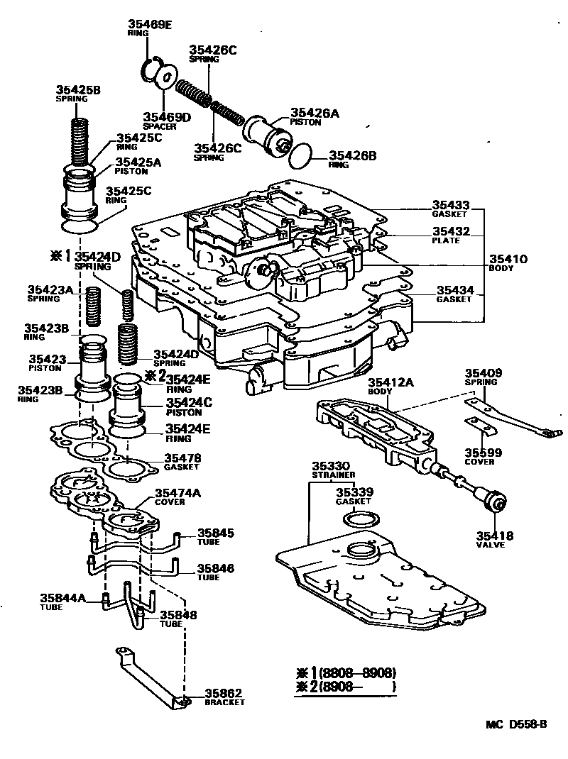 3512 — VALVE BODY & OIL STRAINER (ATM)