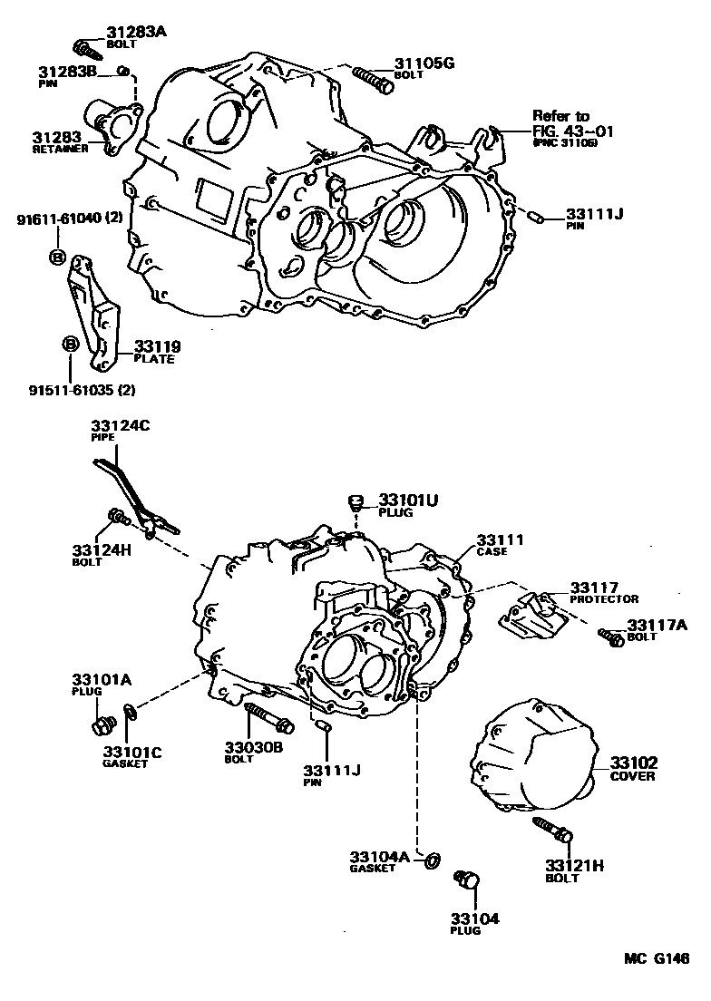 3302 — CLUTCH HOUSING & TRANSMISSION CASE (MTM)