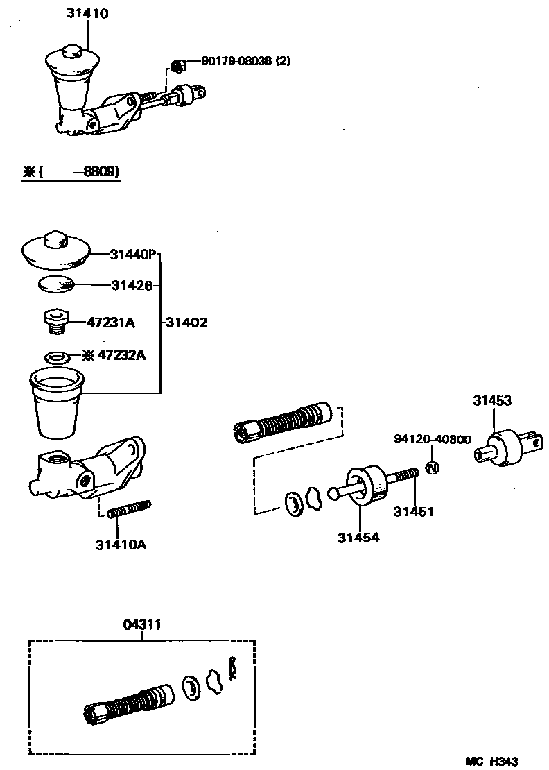 3103 — CLUTCH MASTER CYLINDER