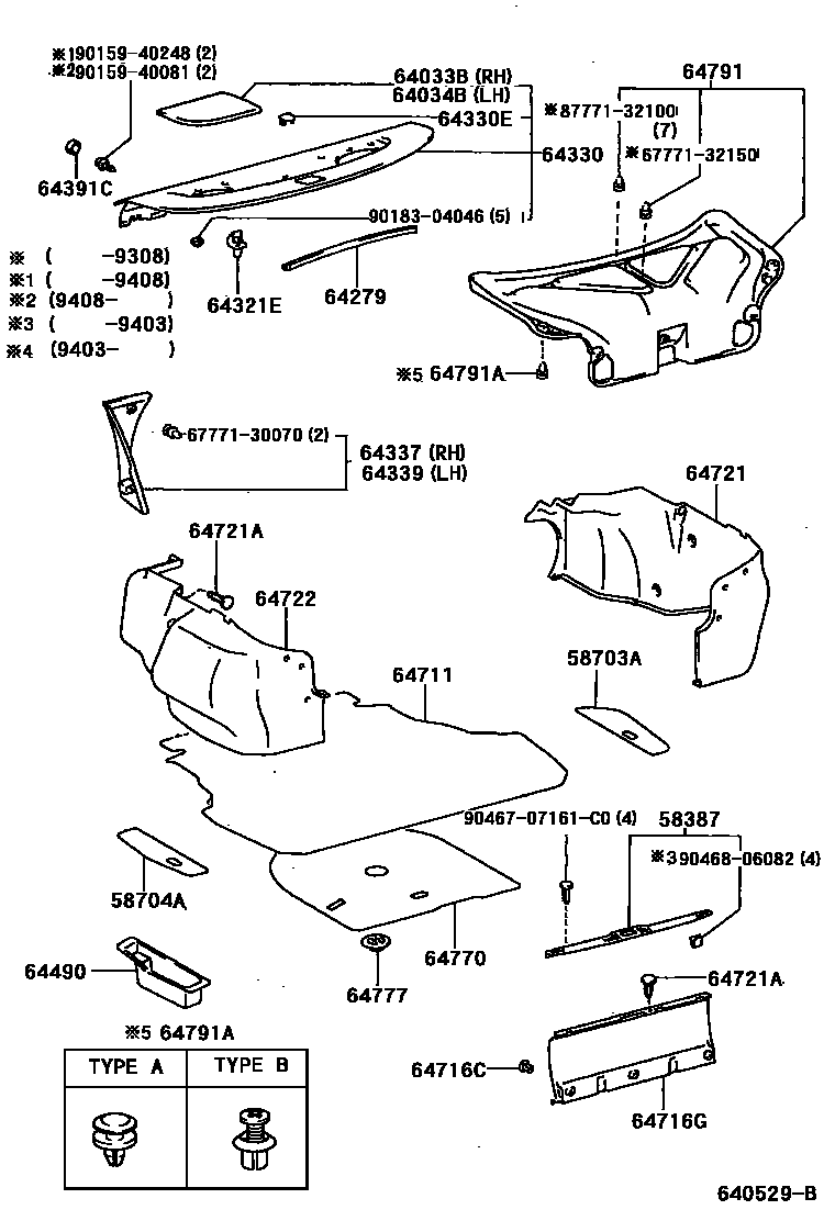 6403 — PACKAGE TRAY PANEL & LUGGAGE COMPARTMENT MAT