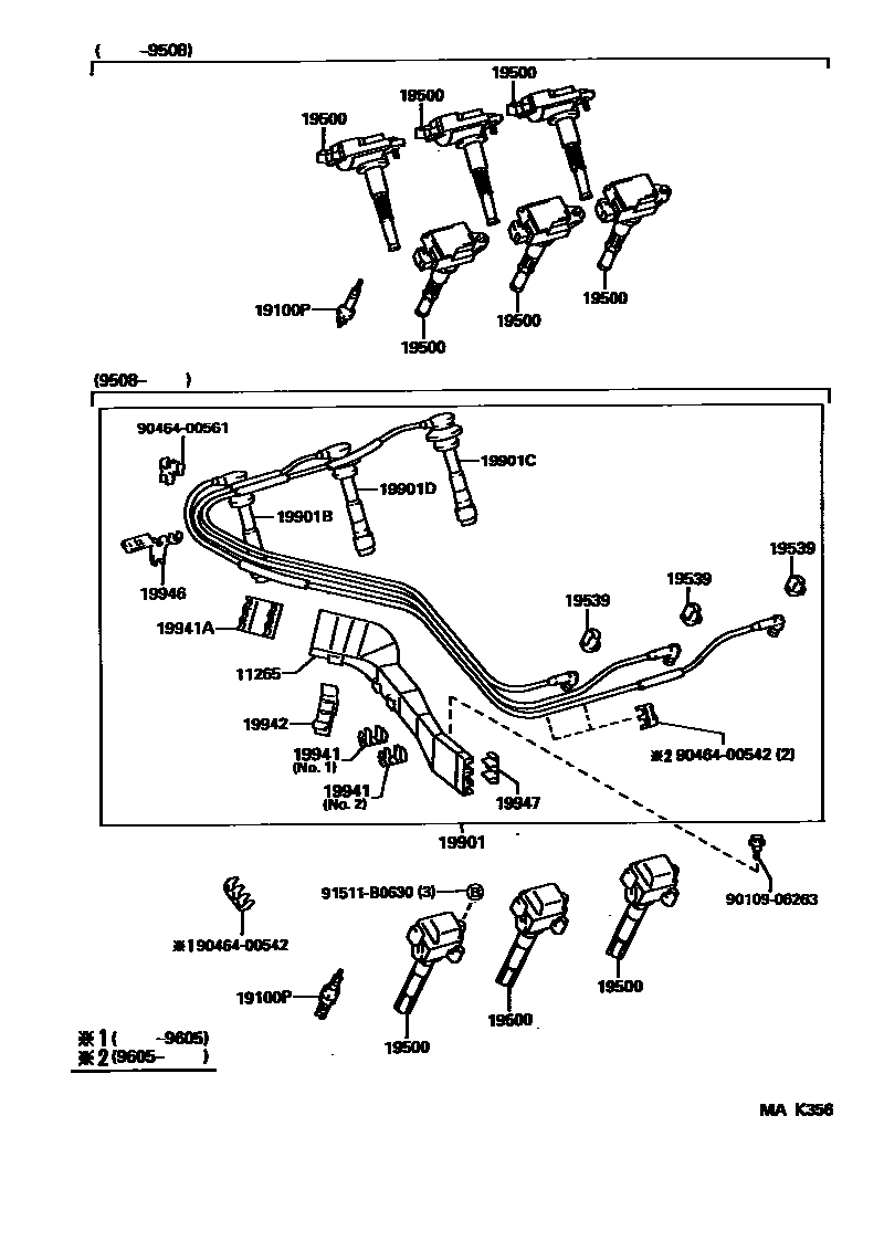 1901 — IGNITION COIL & SPARK PLUG / GLOW PLUG