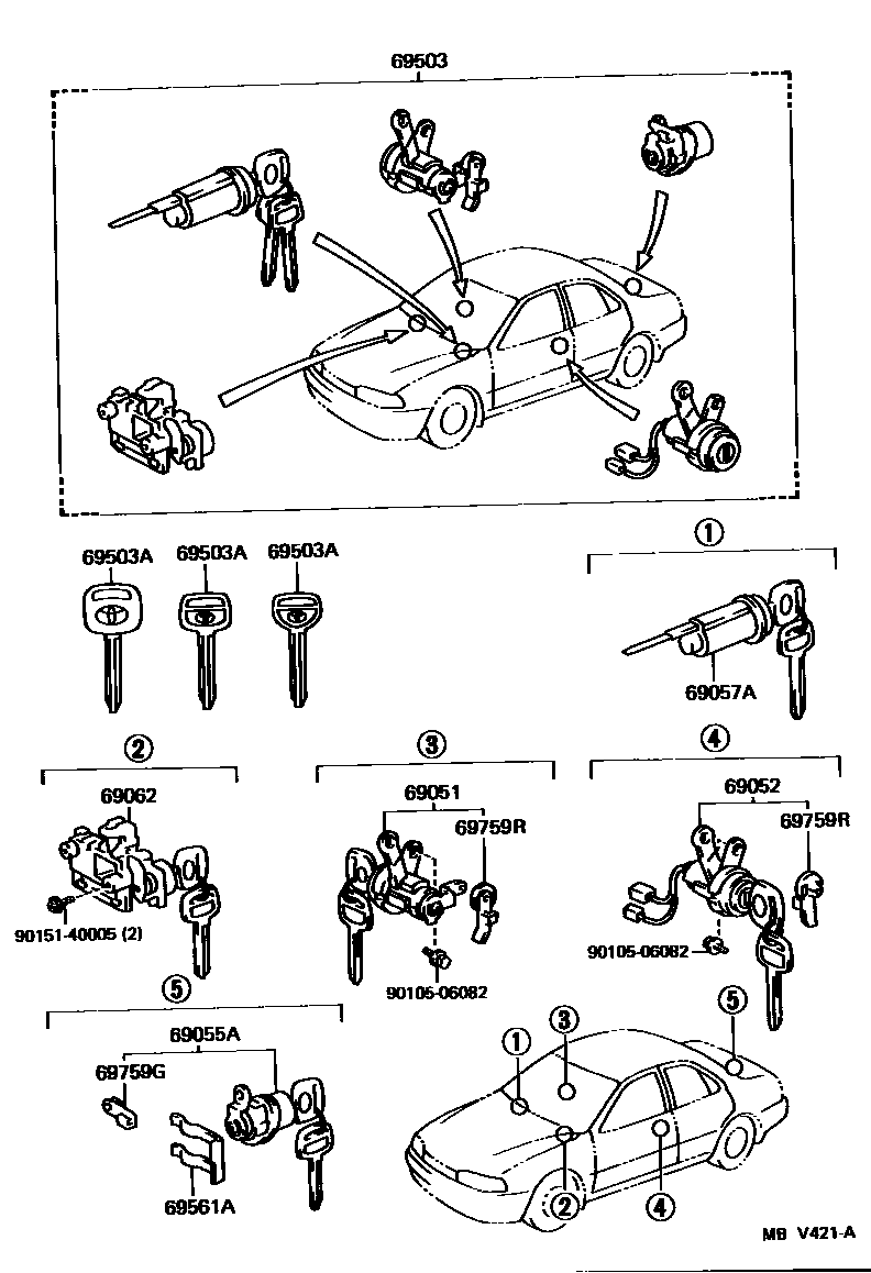 6712 — LOCK CYLINDER SET