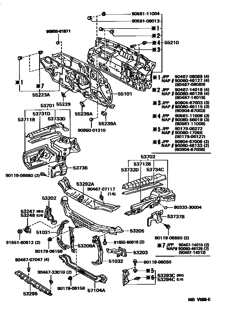 5304 — FRONT FENDER APRON & DASH PANEL