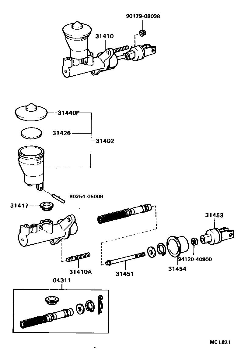 3103 — CLUTCH MASTER CYLINDER
