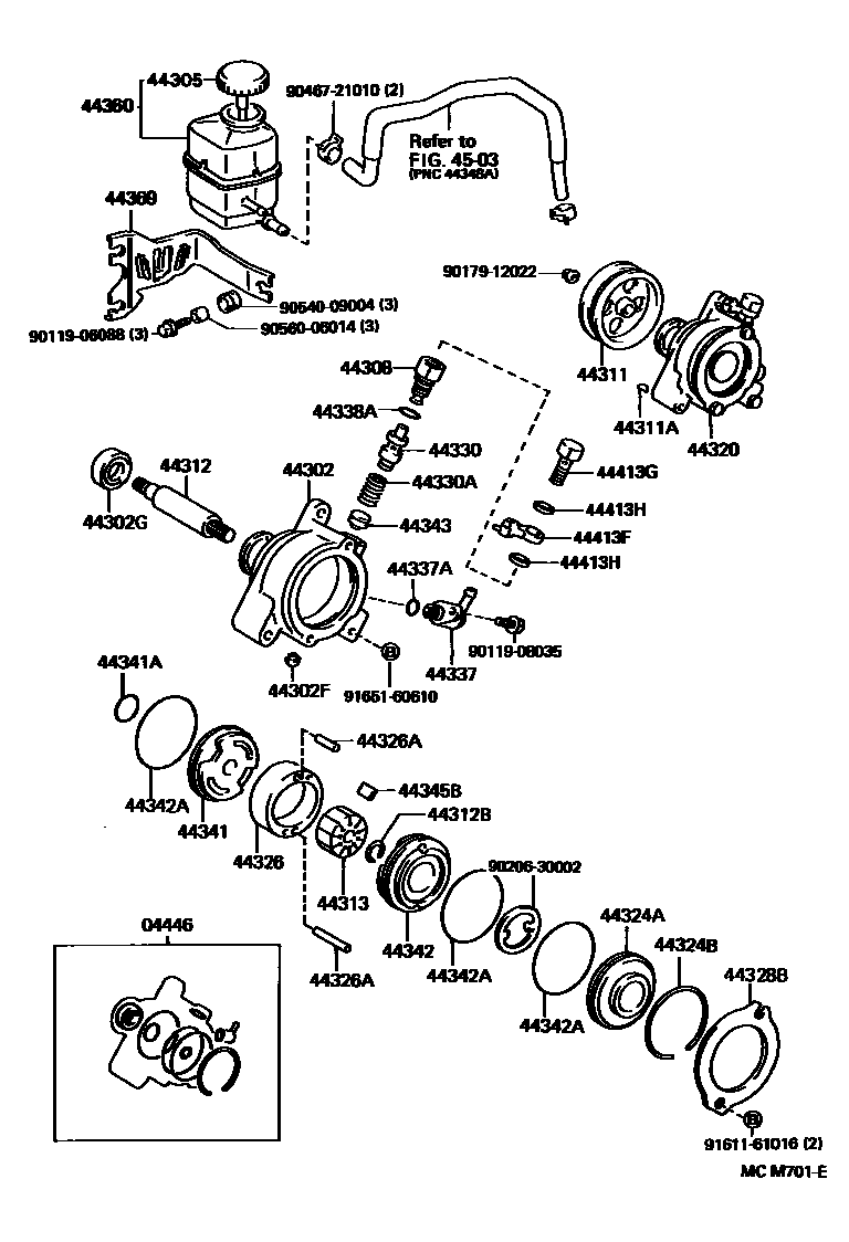 4502 — VANE PUMP & RESERVOIR (POWER STEERING)