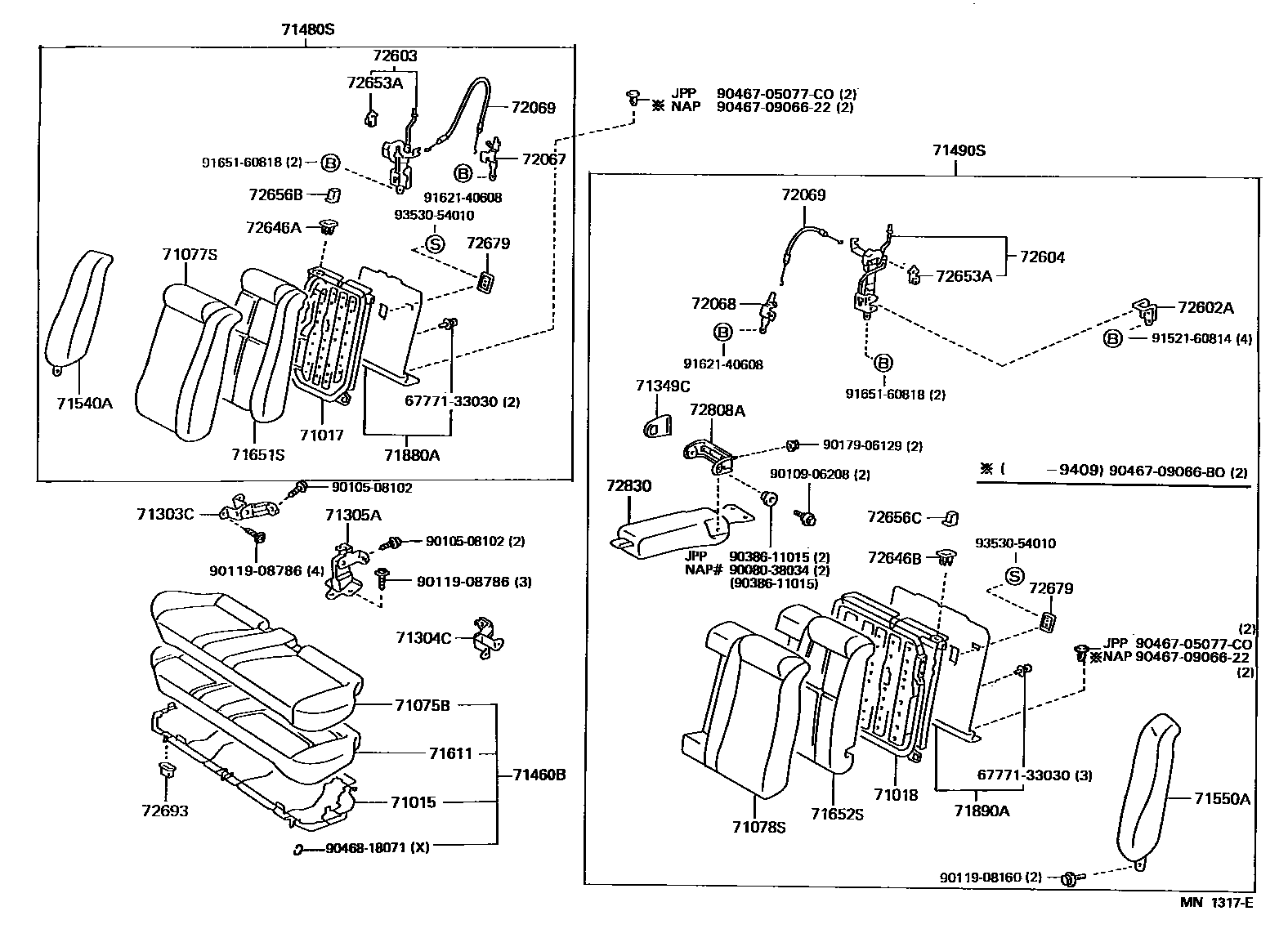 7102 — REAR SEAT & SEAT TRACK