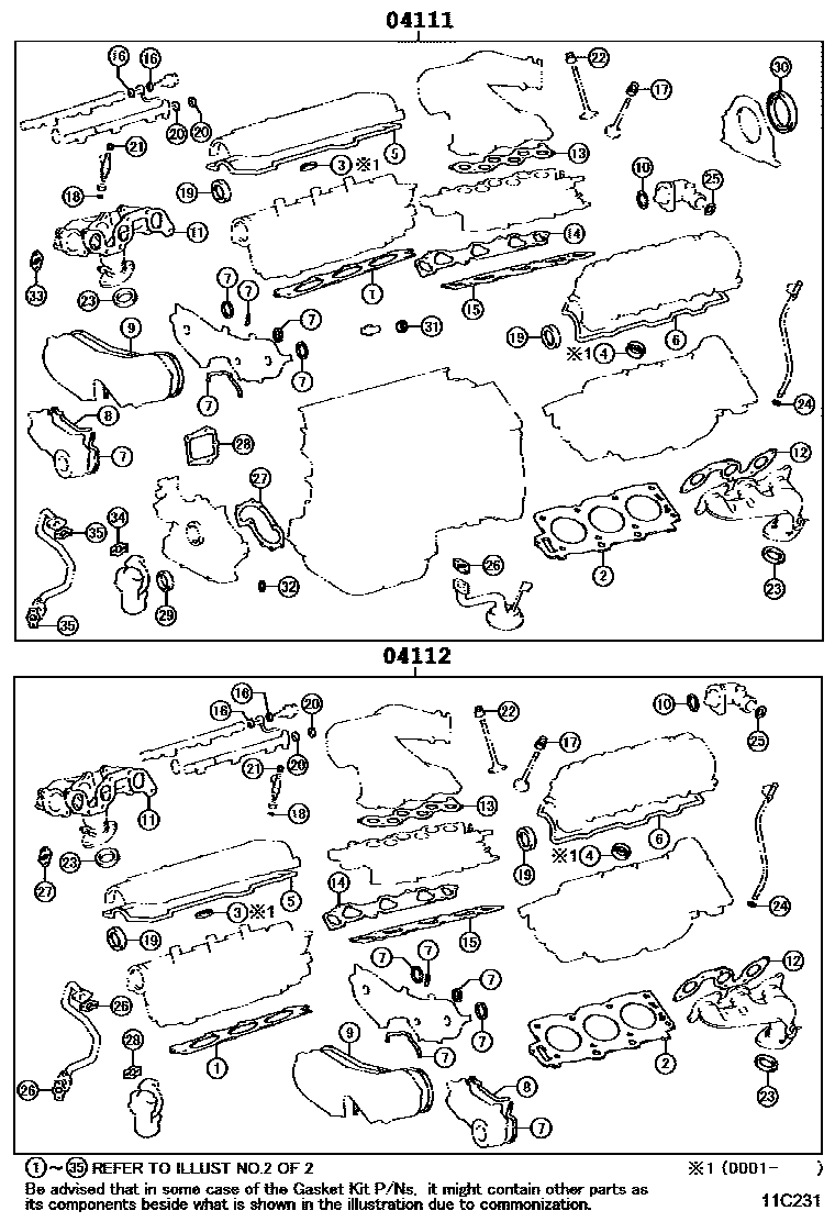 1103 — ENGINE OVERHAUL GASKET KIT