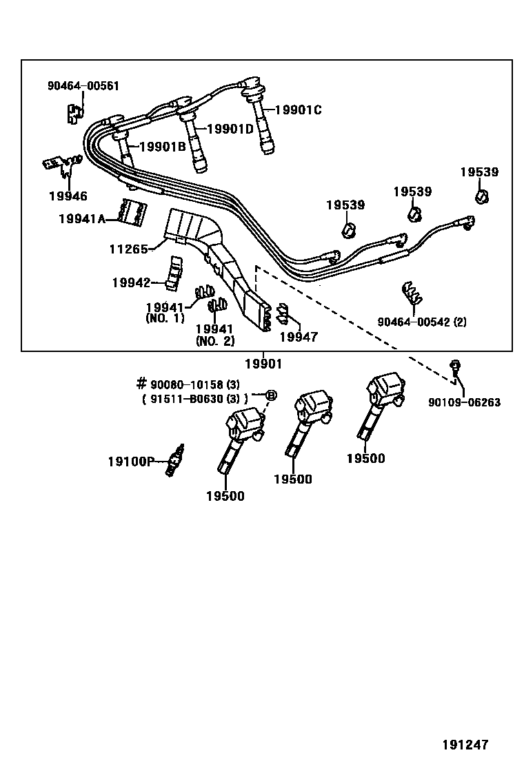 1901 — IGNITION COIL & SPARK PLUG / GLOW PLUG