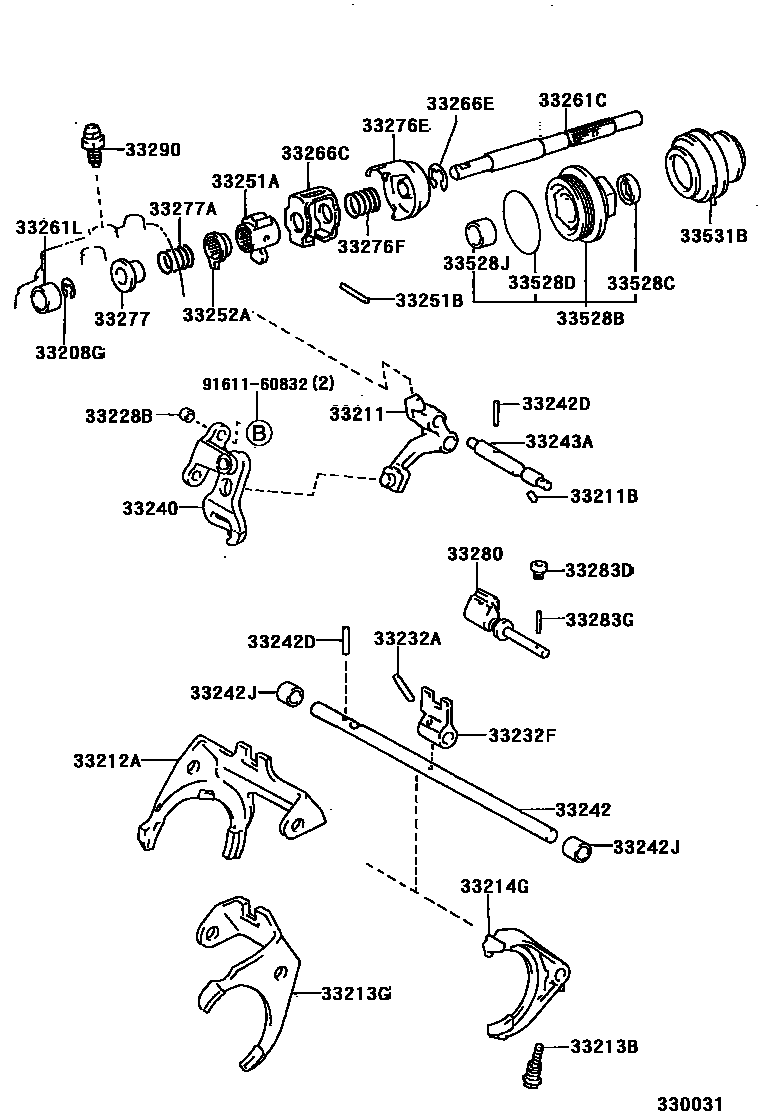 3307 — GEAR SHIFT FORK & LEVER SHAFT (MTM)