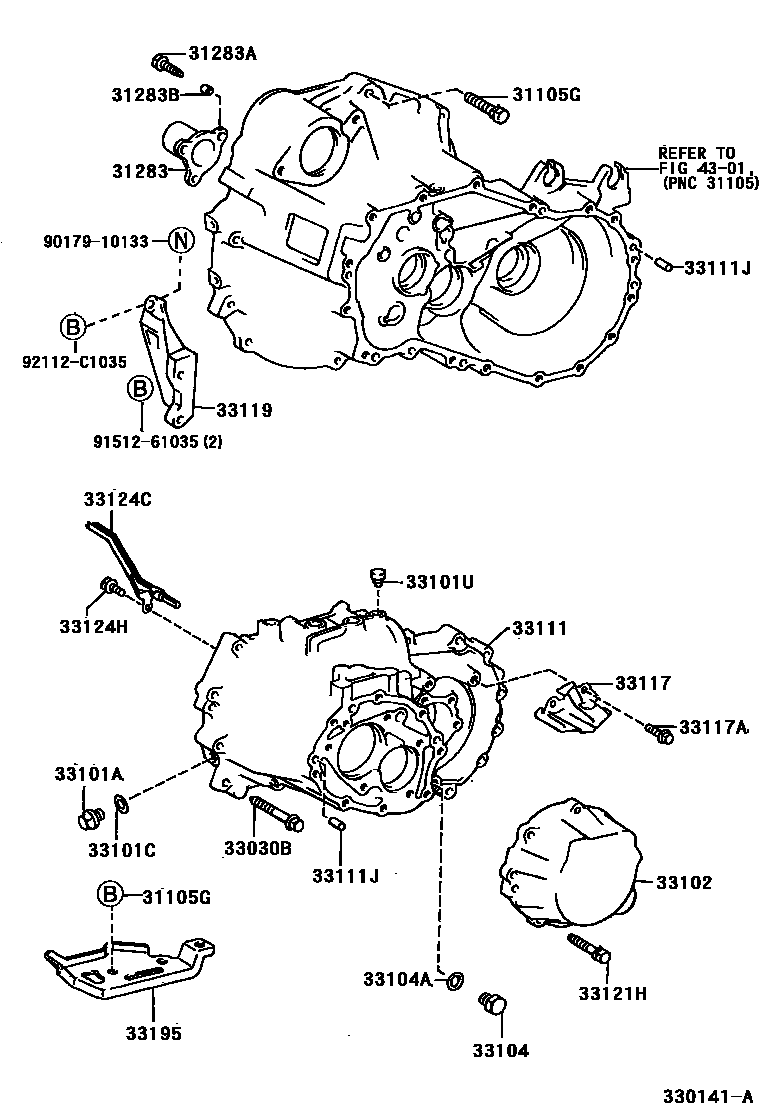 3302 — CLUTCH HOUSING & TRANSMISSION CASE (MTM)