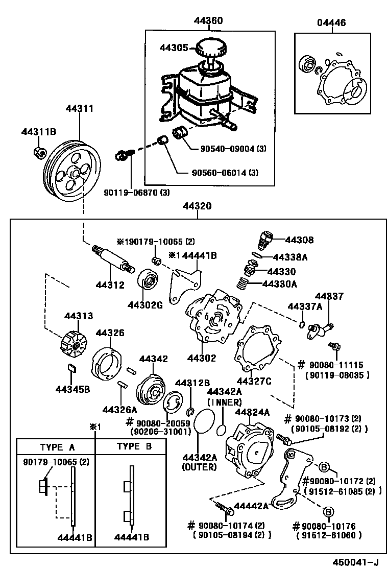 4502 — VANE PUMP & RESERVOIR (POWER STEERING)