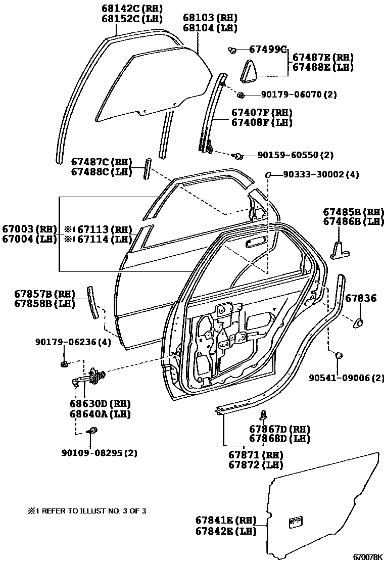 6705 — REAR DOOR PANEL & GLASS