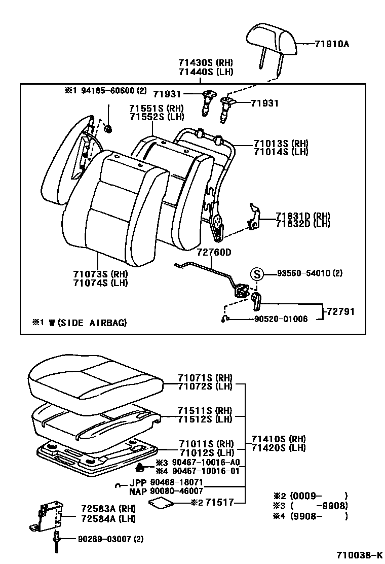 7101 — FRONT SEAT & SEAT TRACK