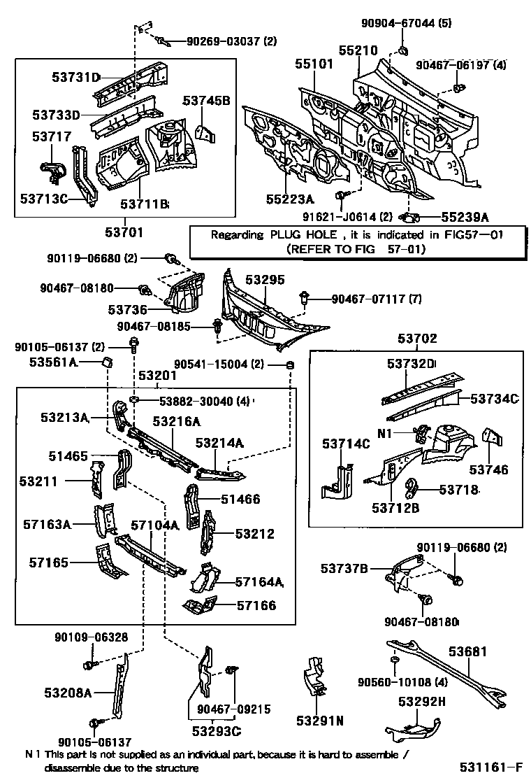 5304 — FRONT FENDER APRON & DASH PANEL