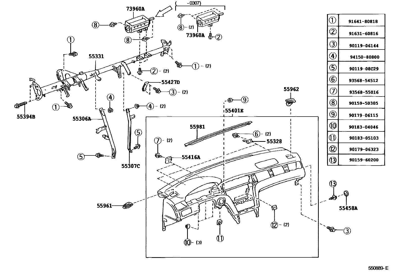 5501 — INSTRUMENT PANEL & GLOVE COMPARTMENT