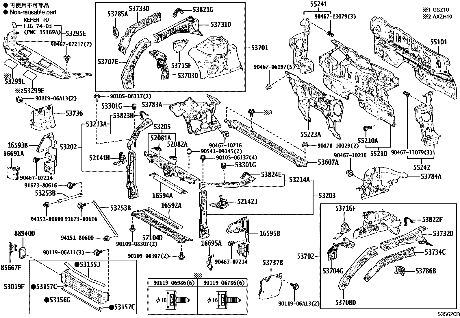5304 — FRONT FENDER APRON & DASH PANEL