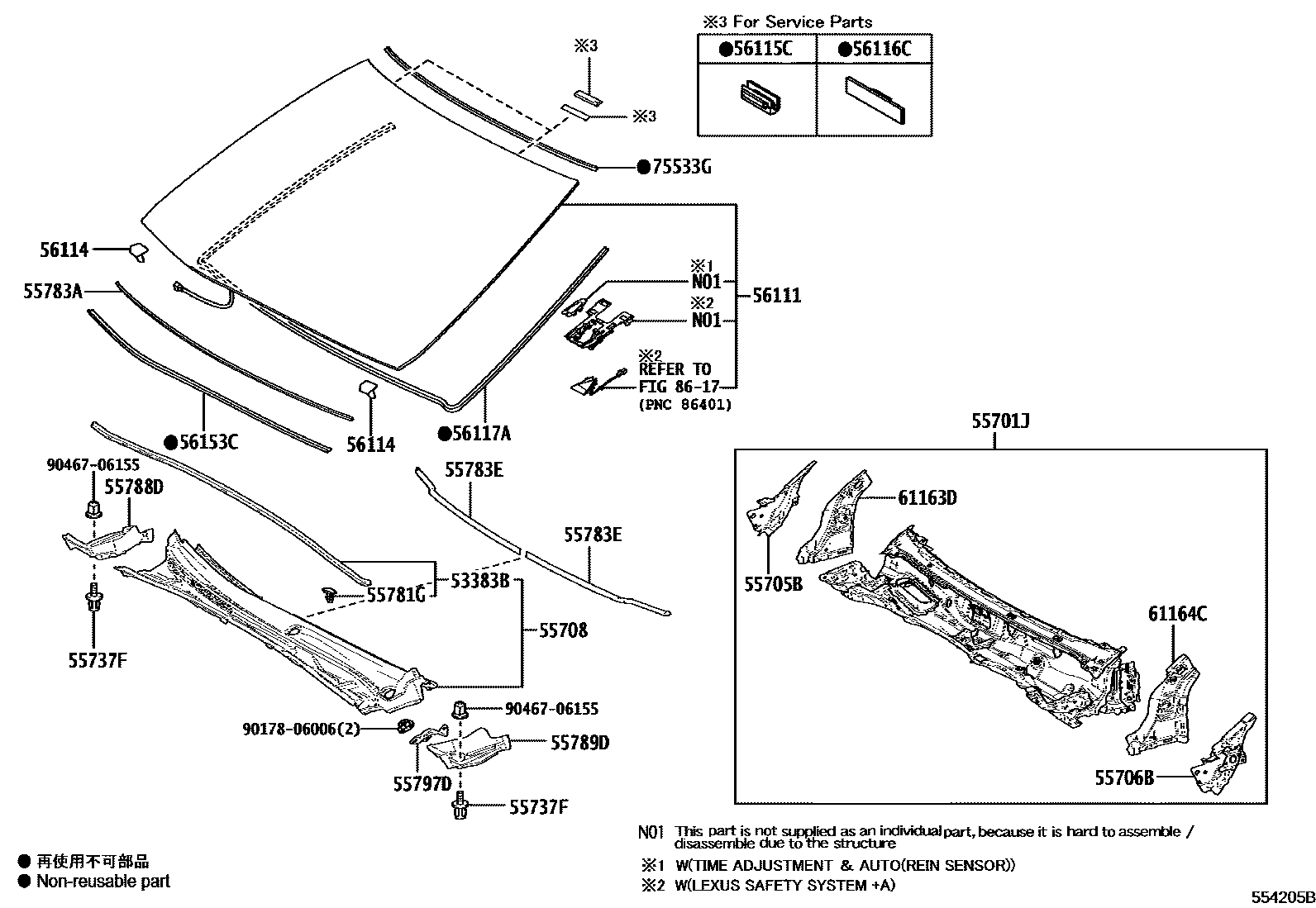 5503 — COWL PANEL & WINDSHIELD GLASS