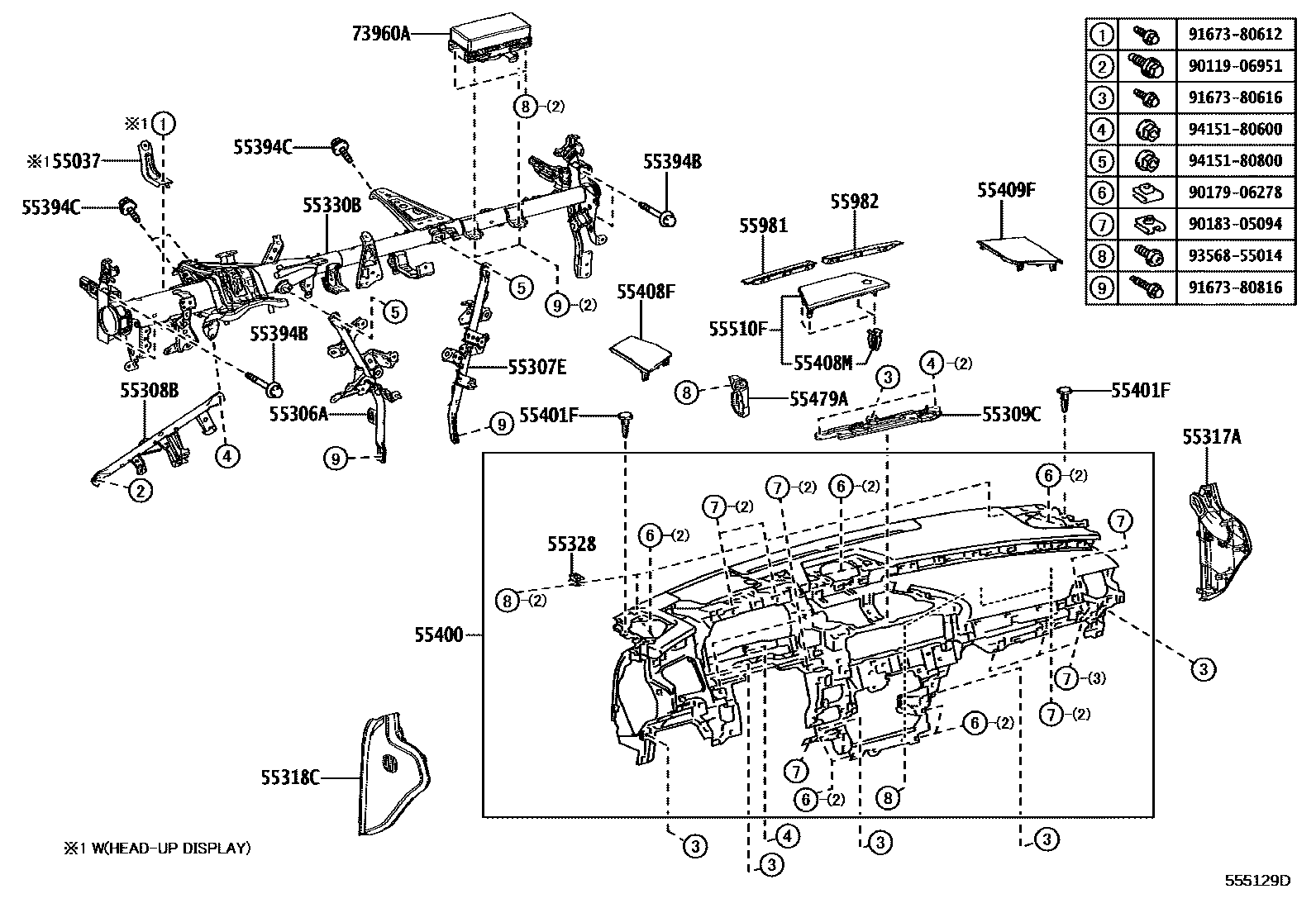5501 — INSTRUMENT PANEL & GLOVE COMPARTMENT