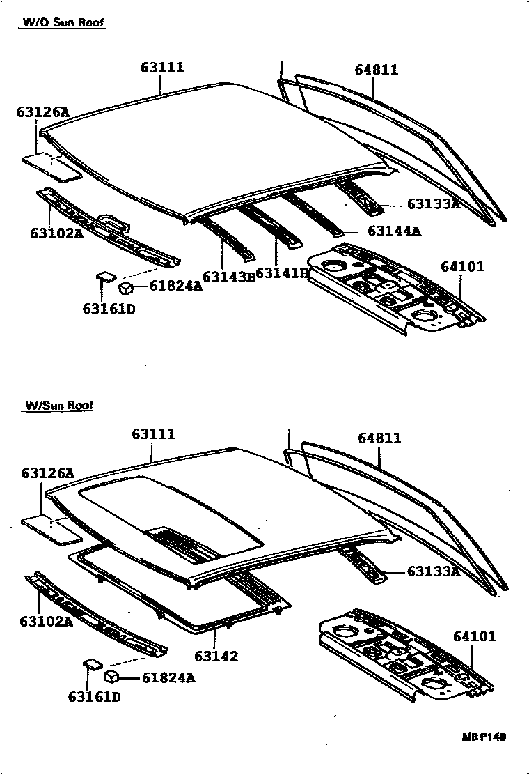 6104 — ROOF PANEL & BACK WINDOW GLASS