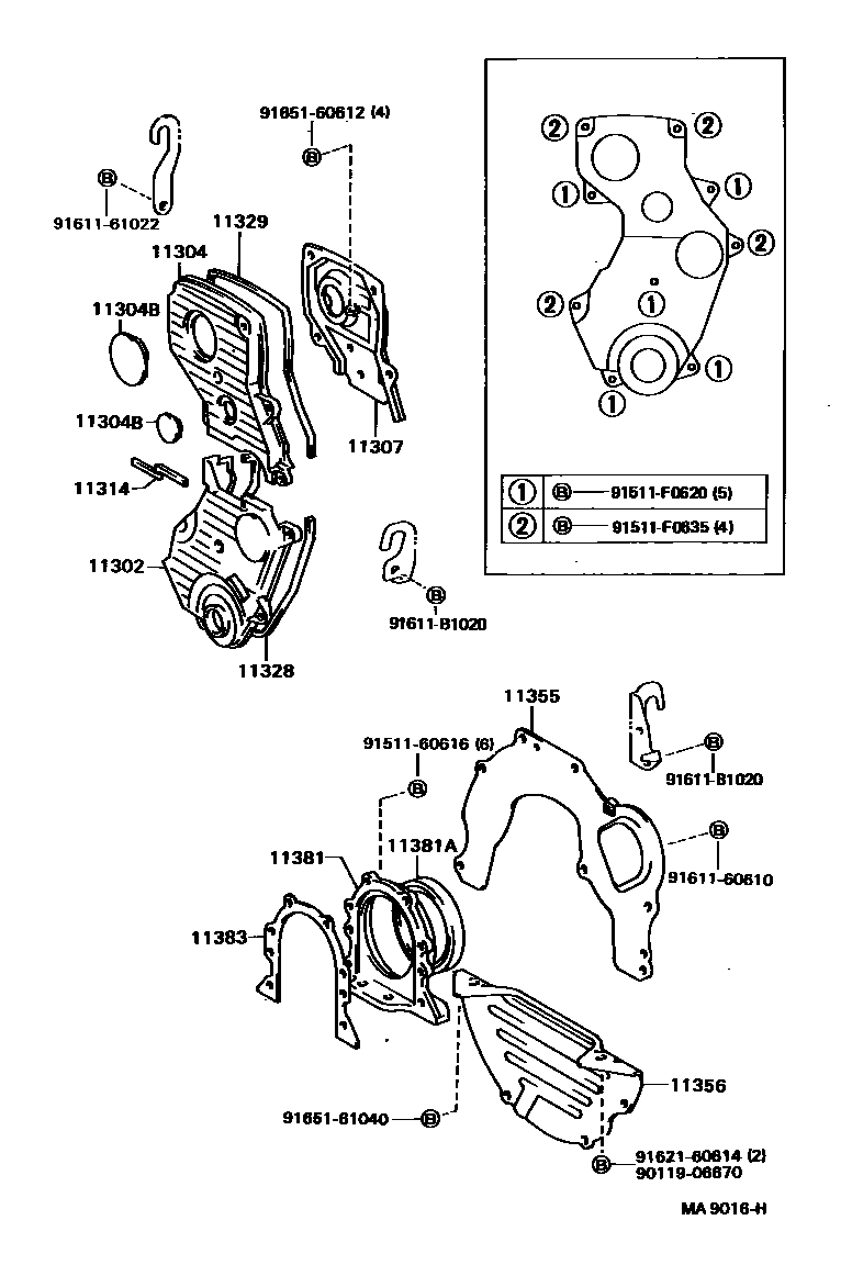 1106 — TIMING GEAR COVER & REAR END PLATE