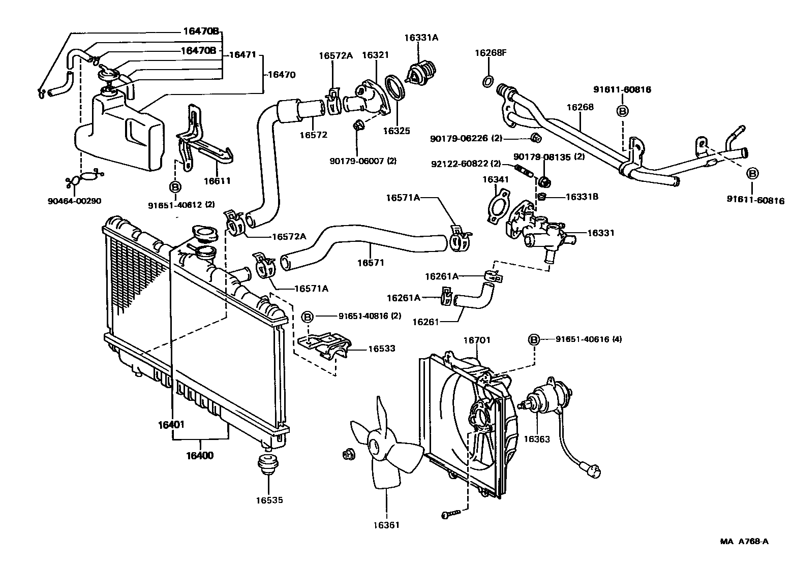 1603 — RADIATOR & WATER OUTLET