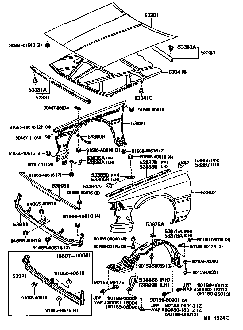 5302 — HOOD & FRONT FENDER