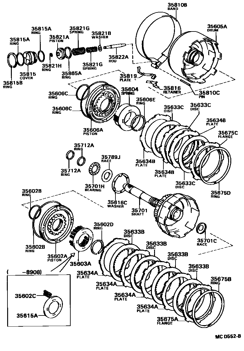 3507 — BRAKE BAND & MULTIPLE DISC CLUTCH (ATM)
