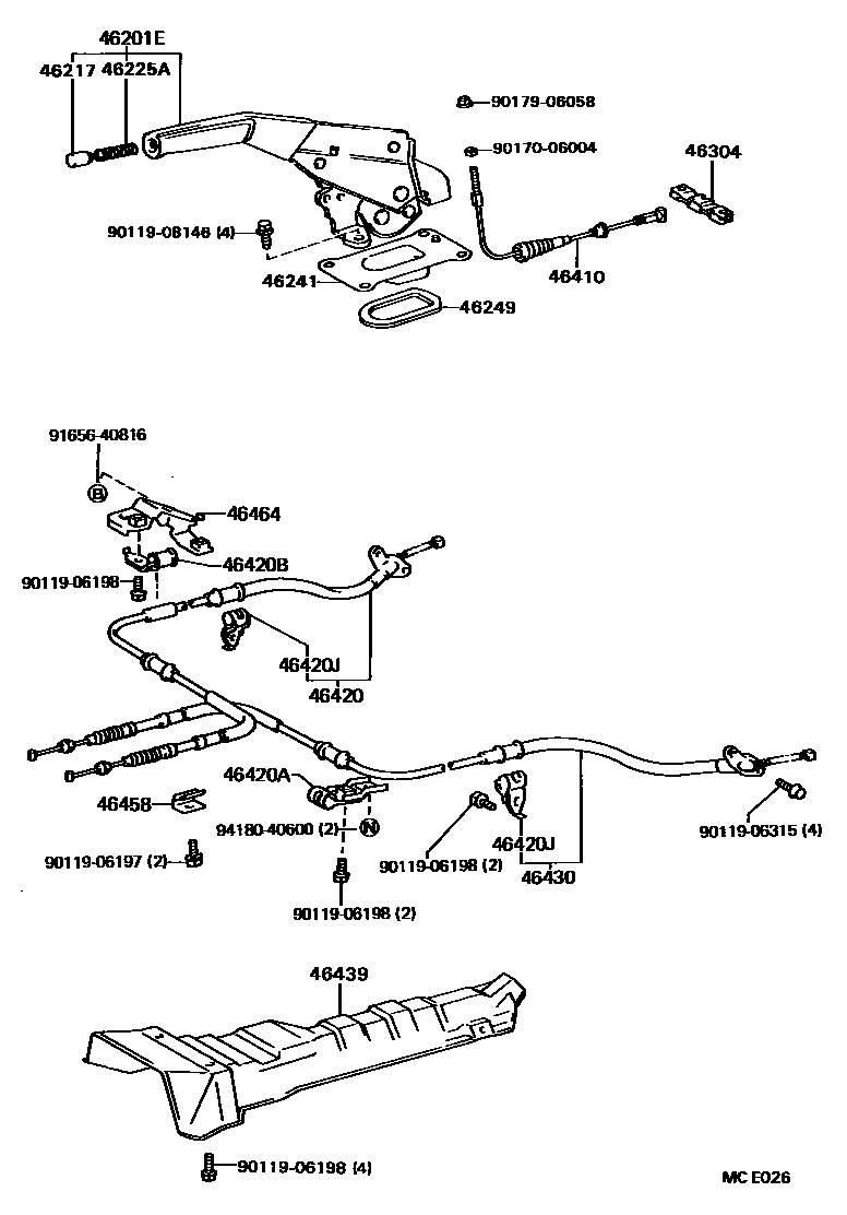 4601 — PARKING BRAKE & CABLE