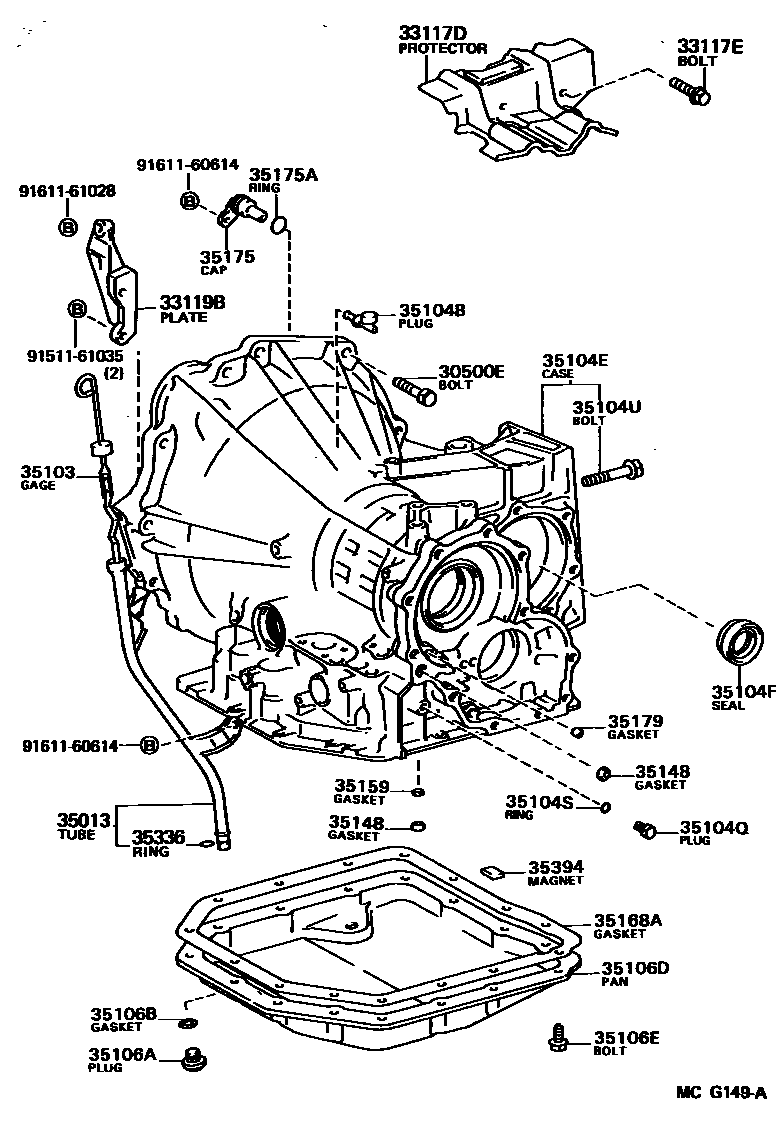 3503 — TRANSMISSION CASE & OIL PAN (ATM)