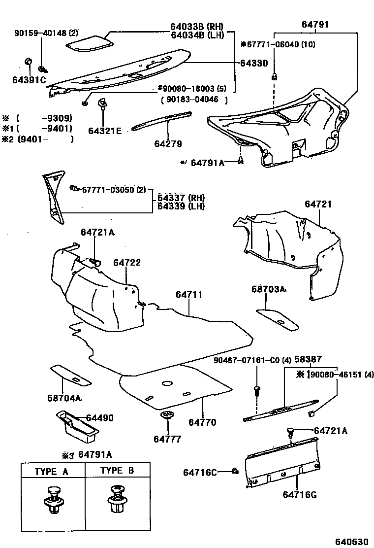 6403 — PACKAGE TRAY PANEL & LUGGAGE COMPARTMENT MAT