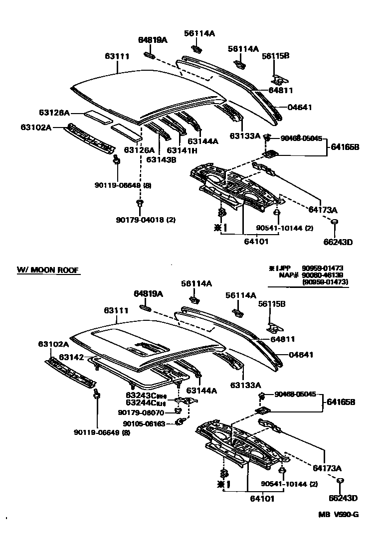 6104 — ROOF PANEL & BACK WINDOW GLASS