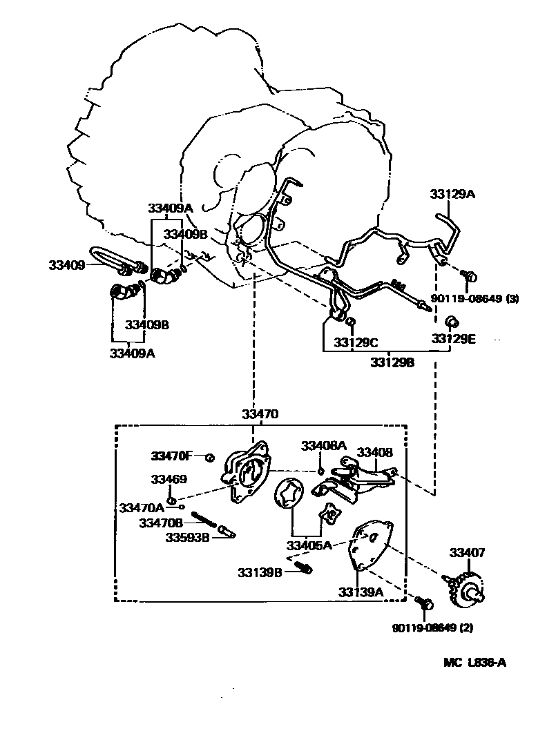 3308 — OIL PUMP, OIL COOLER & PIPE (MTM)